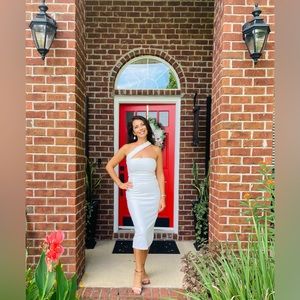 White One Shoulder Coctail Dress